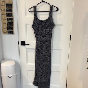 Elegant Black and White Floral Dress